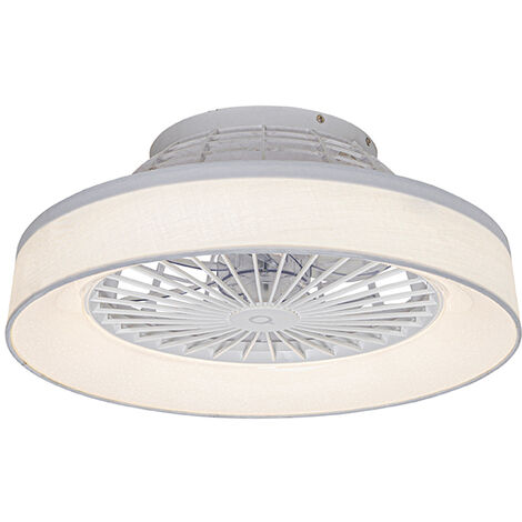 Deckenventilator weiß mit Sterneffekt 47cm inkl. LED Dimmbar mit Fernbedienung - Emily