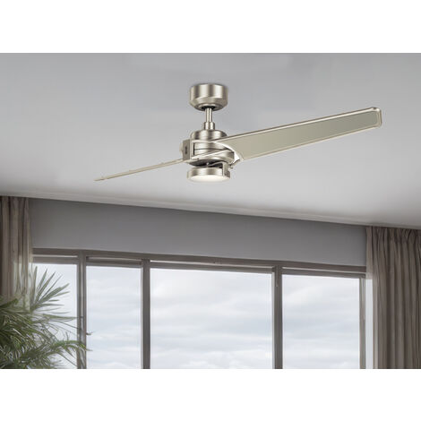 Deckenventilator XETY mit Licht und Fernbedienung, Silber, Ø 142cm