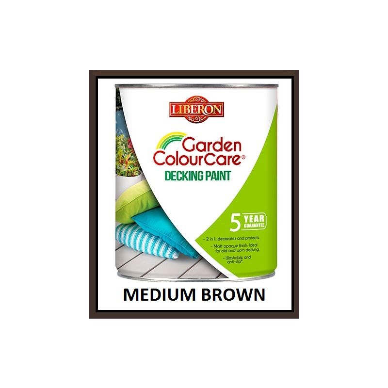 Extreme Garden Decking Paint - Medium Brown - 2.5 Litres - Medium Brown - Liberon