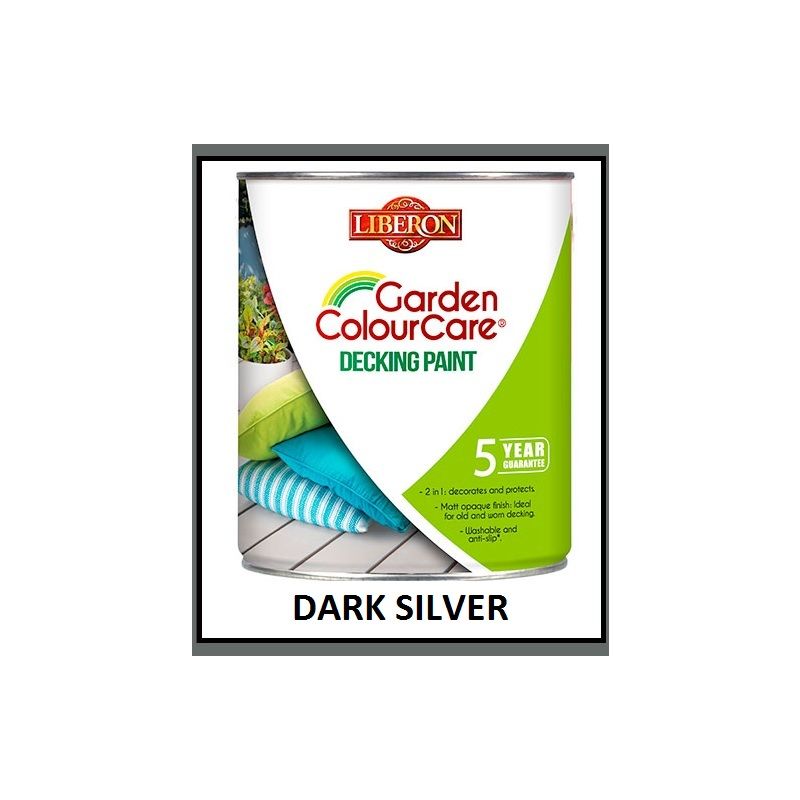 Liberon - Extreme Garden Decking Paint - Dark Silver - 2.5 Litres - Dark Silver