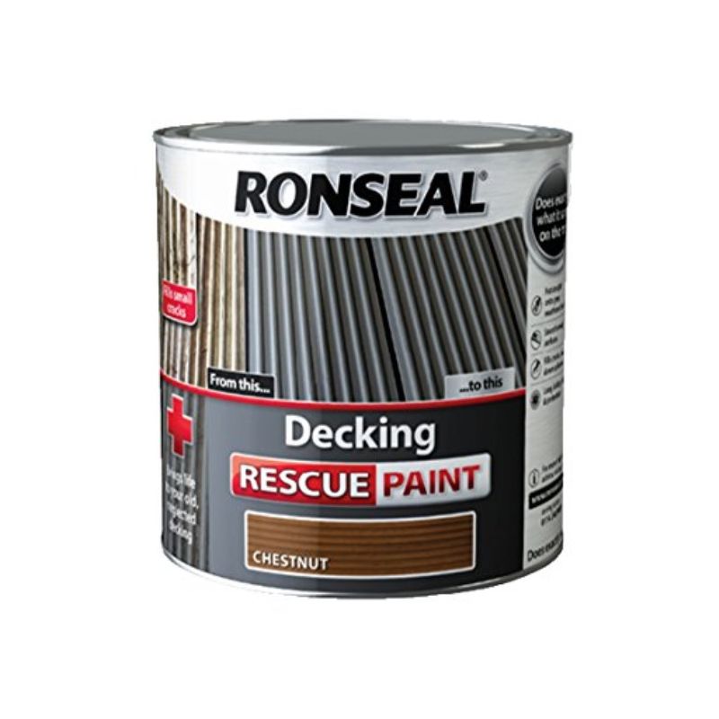 Ronseal Decking Rescue Paint - For New Look Decking - 2.5 Litre - Chestnut