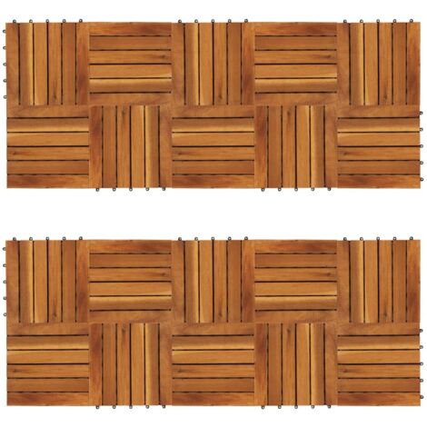 main image of "10 pcs Acacia Decking Tiles 30 x 30 cm - Brown"