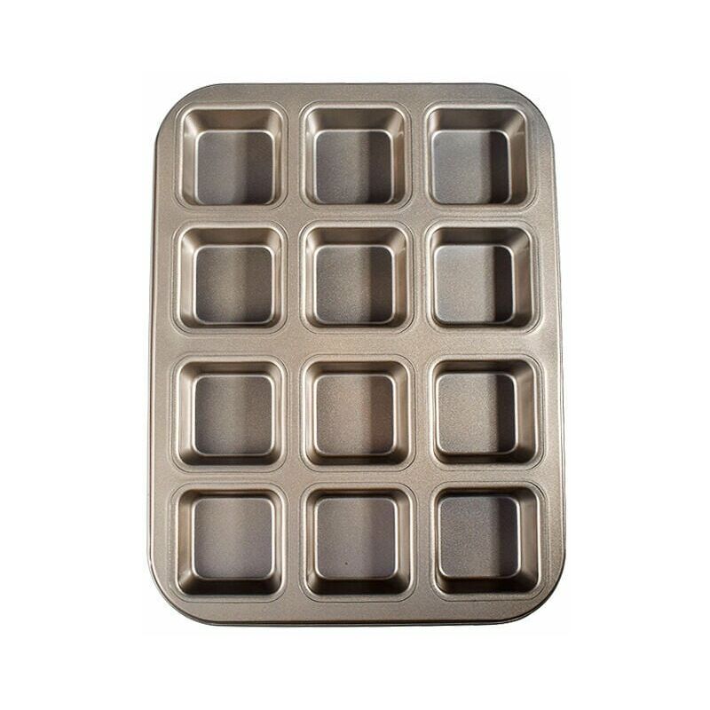 Image of Brownie molds, square cavity mini cakes in non-stick carbon steel b - Deckon