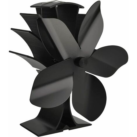 Deckon-Ventilateur pour Poele Améliorer 5 Pales Silencieux Alimenté par Chaleur, Ventilateur poele à bois Ventilateur Cheminee chaleur Ventilateur poele à granulés pour foyer/brûleur/bûches/cheminée