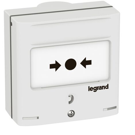 déclencheur manuel - blanc - 2 contacts + led - legrand 138074