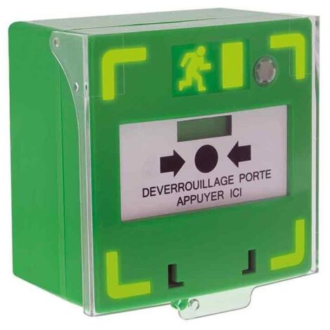 DECLENCHEUR MANUEL CONTACT LED VERT AVEC PRE-ALARME