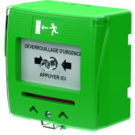 Déclencheur manuel pour issues de secours- Sewosy - SHOKV1 - 1 Contact - Vert