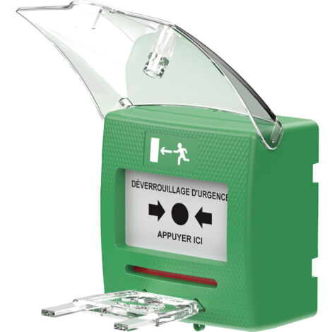 Déclencheur manuel pour issues de secours- Sewosy - SHOKV2 - 2 Contact - Vert