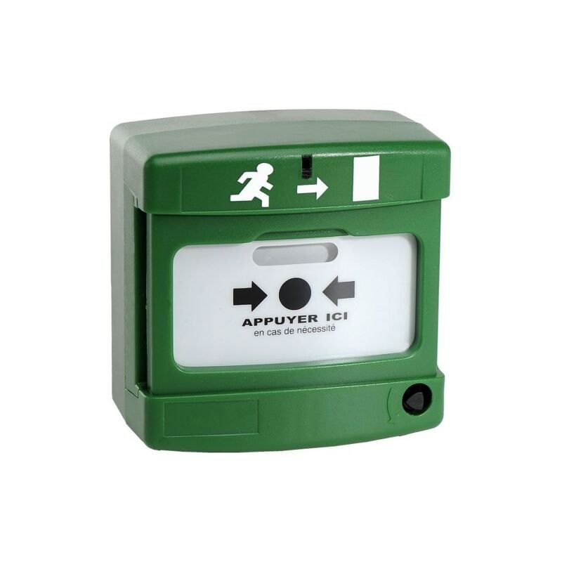 Axendis - Déclencheur manuel vert - simple contact