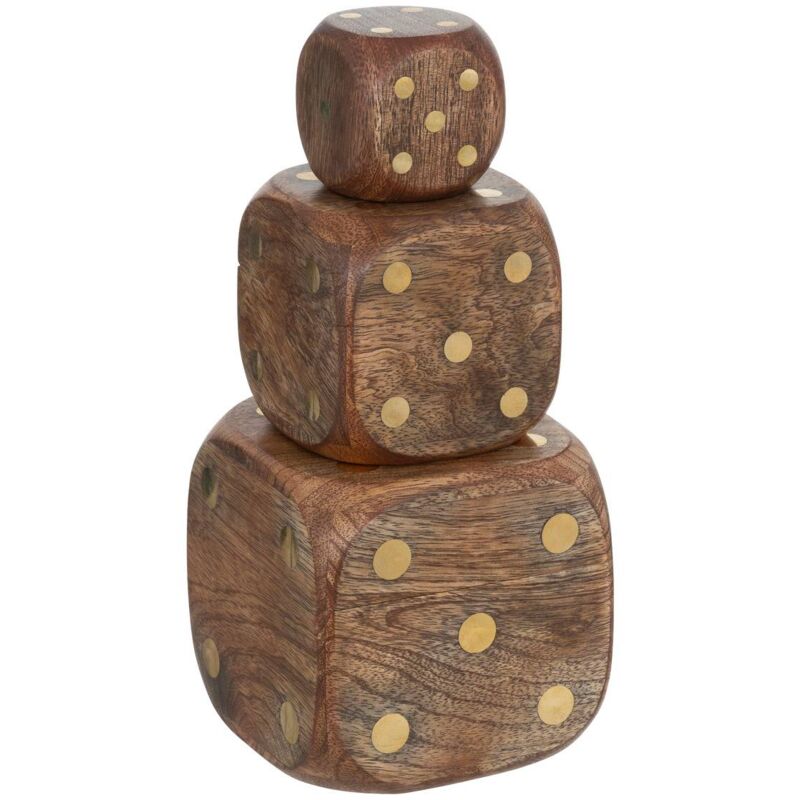 Atmosphera - Déco à poser 3 dés Roger manguier caramel 10x10x10cm créateur d'intérieur