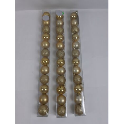 DECO - Boules de Noël dorées - Finition pailletée et lisse - Idéal décoration fêtes - Voir photos pour détails - NEUF