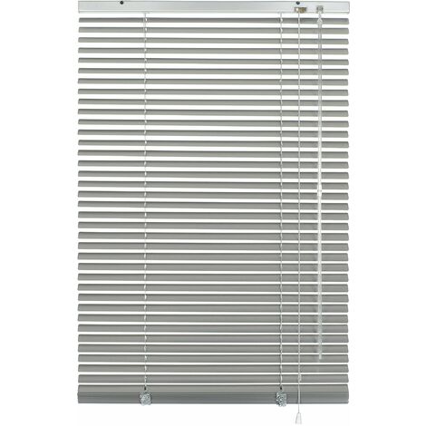 Deco Company, 23-3057 Veneziane con Morsetto, Alluminio, Argento, 100 x 175 cm