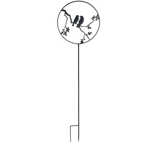 Déco de jardin à piquer Oiseaux 35 x 122,5 cm Anthracite