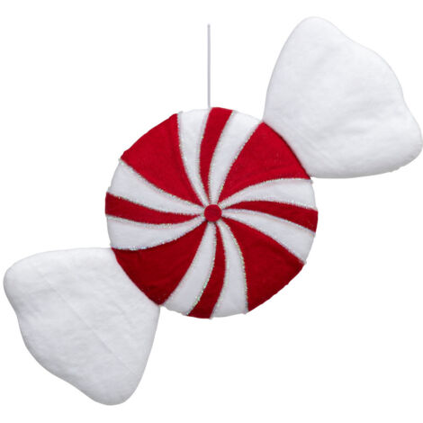 Déco de Noël Bonbon rond rouge et blanc H 60 cm - Feeric Christmas