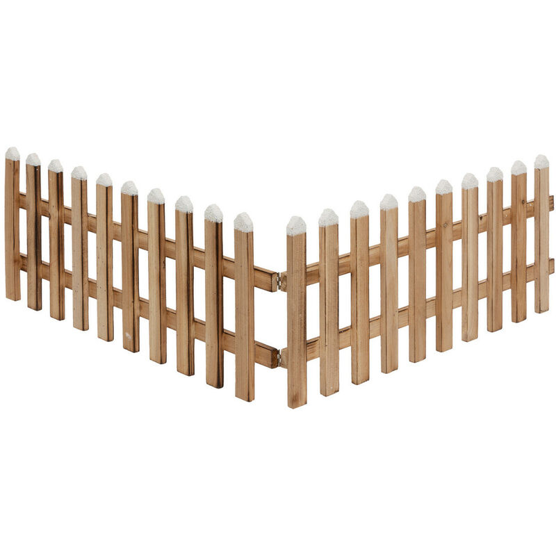 Déco de Noël Clôture en bois finition enneigé l 90 x h 20 cm - Feeric Christmas