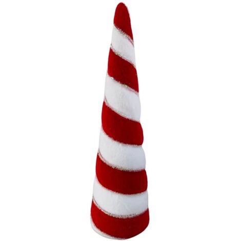 Déco de Noël Cône rouge et blanc H 40.5 cm - Feeric Christmas