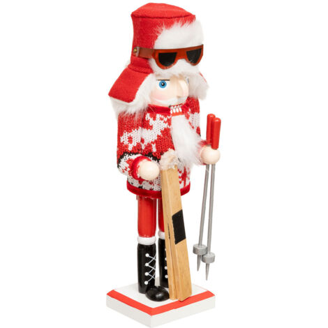 Déco de Noël Figurine Casse-Noisette Skieur H 25 cm - Feeric Christmas