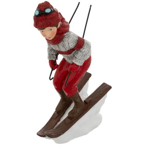 Déco de Noël Figurine Skieur en résine H 20.5 cm - Feeric Christmas