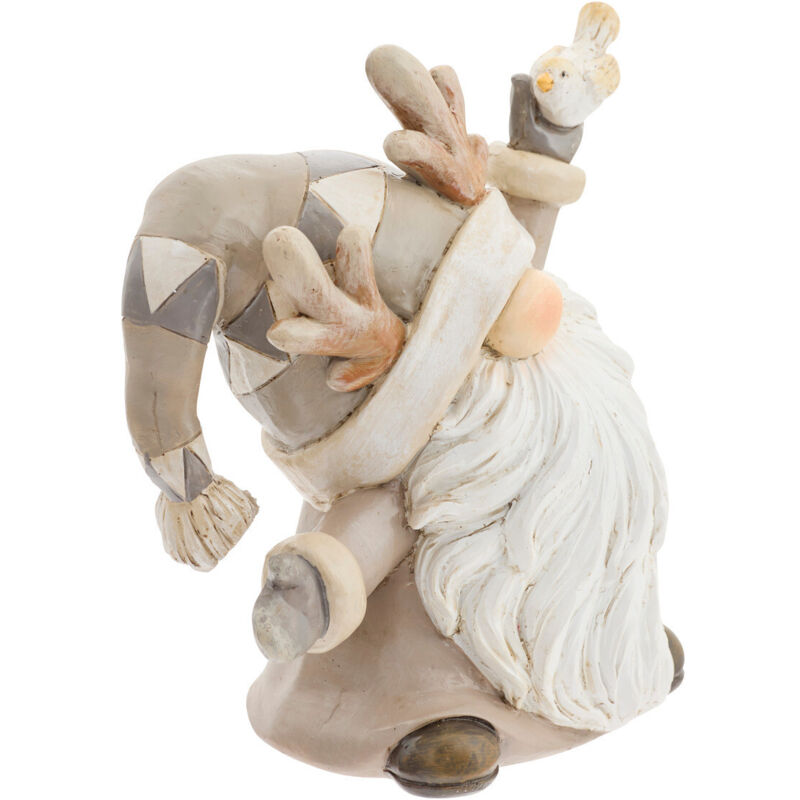 Déco de Noël Gnome en résine Beige et Blanc H 12.5 cm - Feeric Christmas