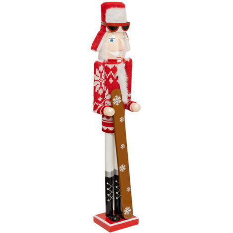 Déco de Noël Grande Figurine Casse-Noisette avec Ski H 106 cm - Feeric Christmas