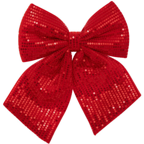 Déco de Noël Noeud Rouge avec Sequins 20 x 24 cm - Feeric Christmas