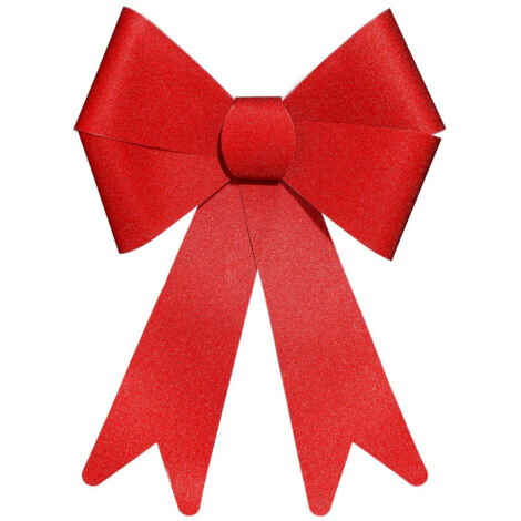 Déco de Noël Noeud Rouge Pailleté 23 x 30 cm - Feeric Christmas