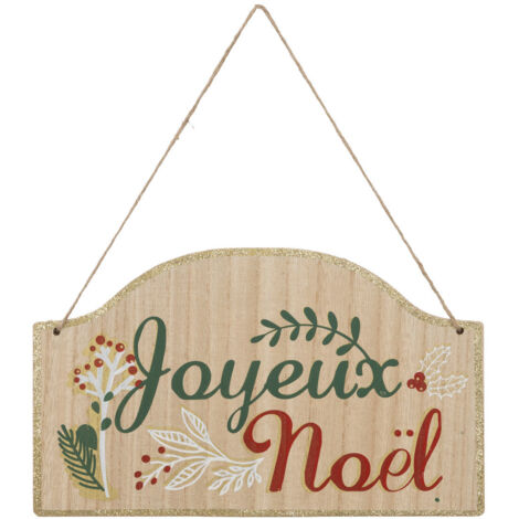 Déco de Noël Pancarte en Bois Joyeux Noël H 33 cm - Feeric Christmas