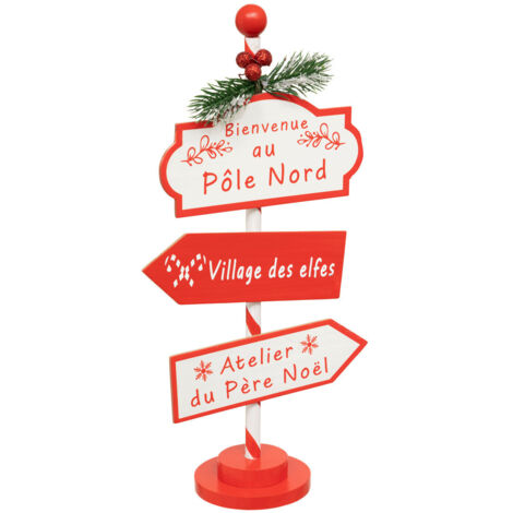 Déco de Noël Pancarte Pôle Nord H 30 cm - Feeric Christmas