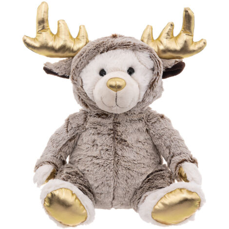Déco de Noël Peluche Ours en combinaison de Renne H 37 cm - Feeric Christmas