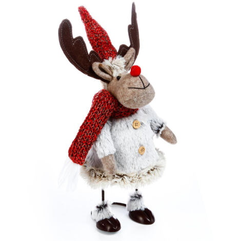 Déco de Noël Personnage à ressort en métal et textile H 35 cm - Feeric Christmas