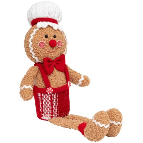 Déco de Noël Personnage Pain d'épice assis H 43 cm - Feeric Christmas