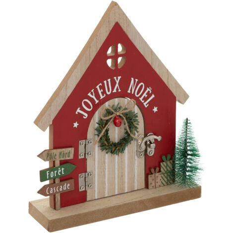 Déco de Noël Porte avec Couronne et sapin H 19.5 cm - Feeric Christmas
