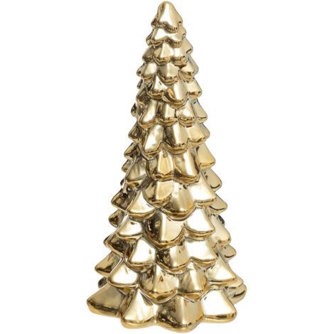 Déco de Noël Sapin en céramique Dorée H 22 cm - Feeric Christmas