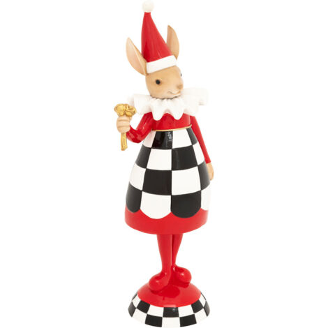 Déco de Noël Statue Souris rouge et noir H 34 cm - Feeric Christmas