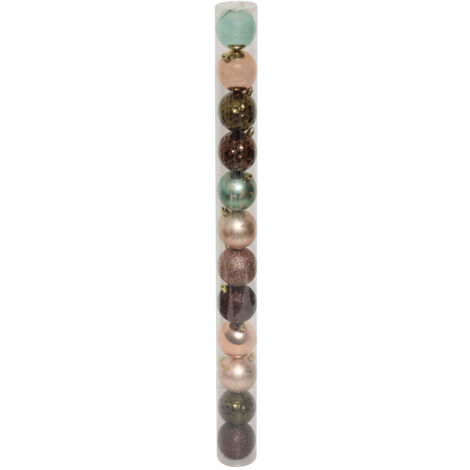 Déco de sapin Lot de 12 Boules de Noël D 6 cm - Rose et Vert - Feeric Christmas