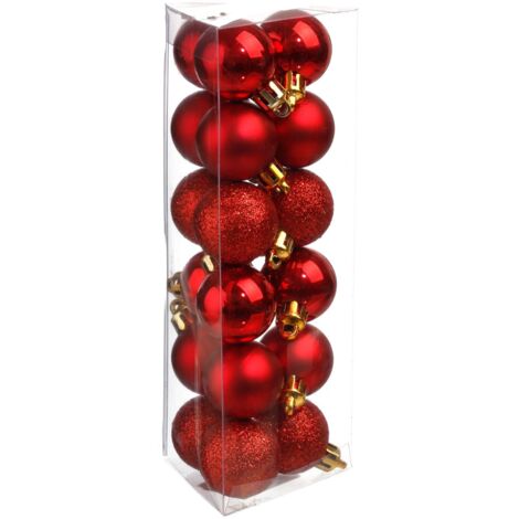 Déco de sapin Lot de 18 Boules de Noël  D 3 cm - Rouge - Feeric Christmas