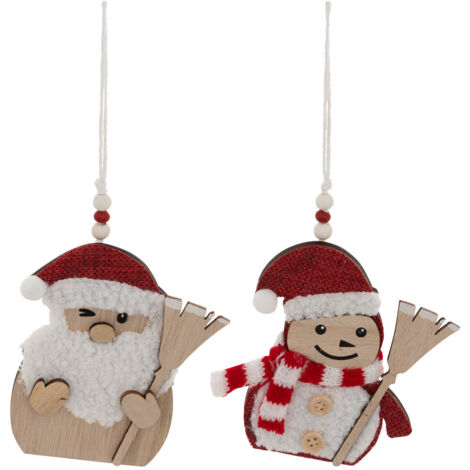 Déco de sapin Lot de 2 formes Père Noël et Bonhomme de neige - Feeric Christmas