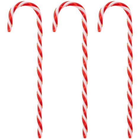 Déco de Sapin Lot de 3 Sucre d'orge rouge et blanc H 15 cm - Feeric Christmas