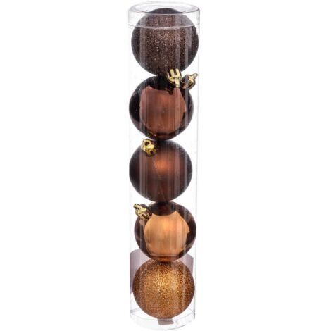 Déco de sapin Lot de 5 Boules de Noël D 5 cm - Bronze - Feeric Christmas