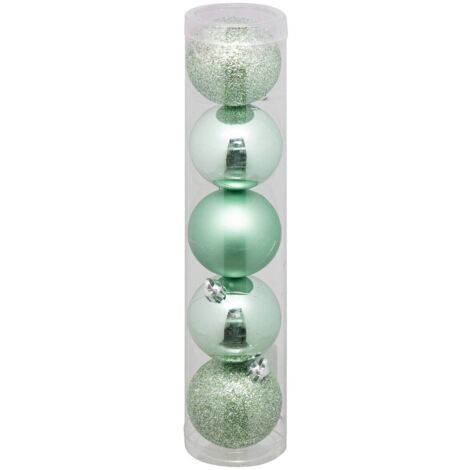 Déco de sapin Lot de 5 Boules de Noël D 5 cm - Vert Amande - Feeric Christmas