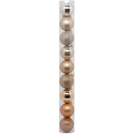 Déco de sapin Lot de 9 Boules de Noël D 6 cm - Beige Nude - Feeric Christmas