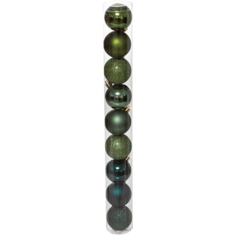 Déco de sapin Lot de 9 Boules de Noël D 6 cm - Vert Olive et Kaki - Feeric Christmas