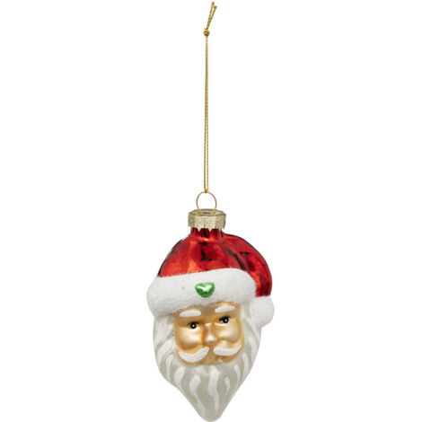 Déco de Sapin Tête de Père Noël en verre - Feeric Christmas