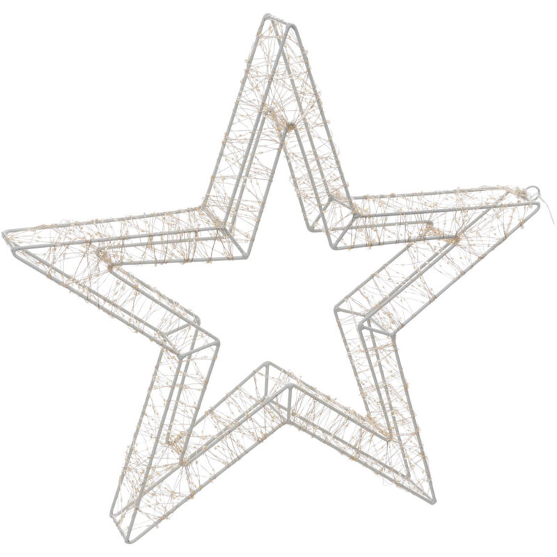 Déco extérieure Etoile en tube métal et lumineux 1800 led Blanc Chaud h 59 cm - Feeric Christmas