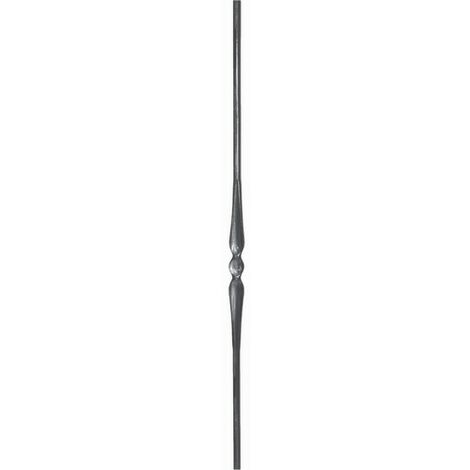 Deco Fer Forge – Barreau rond motif aplati 1000mm Ø14mm – Fer forgé brut à souder – Pour grilles, rampes et mobiliers décoratifs