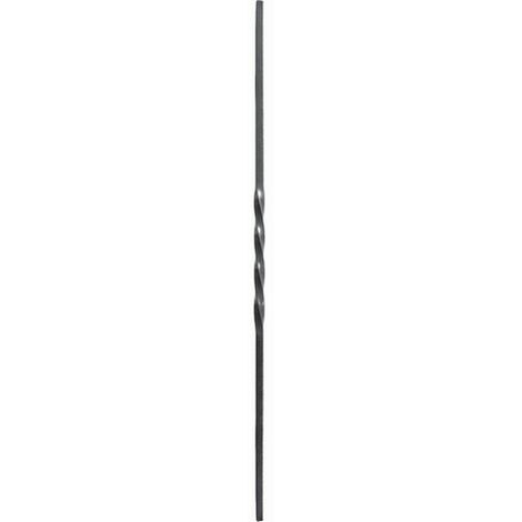 Deco Fer Forge – Barreau semi torsadé 880mm carré 12mm – Fer forgé brut à souder – Pour grilles, rampes et objets décoratifs