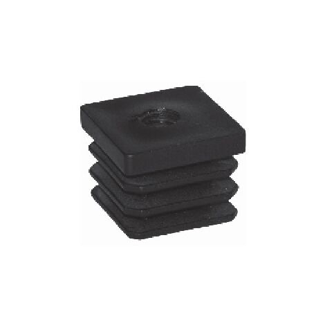 Deco Fer Forge – Bouchon nylon étanche pour tube carré 30x30mm – Filetage M8 – Longueur 30mm – Hauteur 26mm – Pour espaces confinés