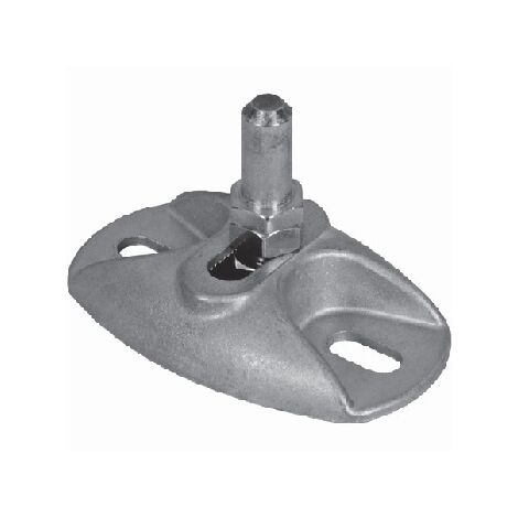 Deco Fer Forge – Crapaudine réglable inox 3 dimensions – Axe Ø12mm – Platine 98x58mm – Vissage précis pour tubes 40x40mm et 50x50mm