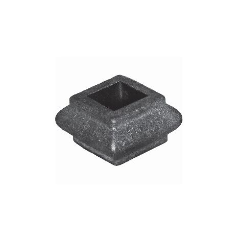 Deco Fer Forge – Garniture pour barreaux carrés 14mm – Fonte galvanisable à visser – Fixation M5 pour grilles et portails – 20mm x 32mm