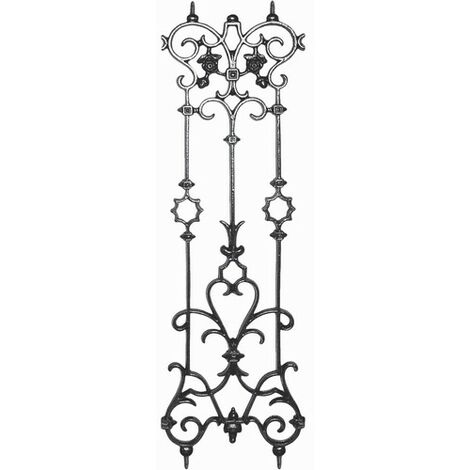 Deco Fer Forge – Panneau en fonte décoratif pour appui de fenêtre – Hauteur 900mm – Largeur 280mm – À souder pour balustrades et terrasses